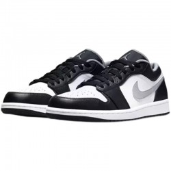 Nike Air Jordan 1 Low Black White Gray Shadow Men and Women AJ1 Basketball Shoes 553558-040