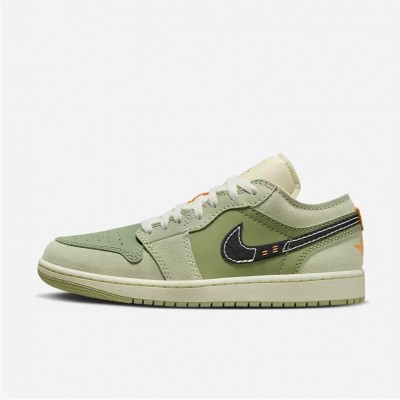 Nike Air Jordan 1 Low Men's Matcha Olive Green Low-top Sports Basketball Shoes FD6819-300