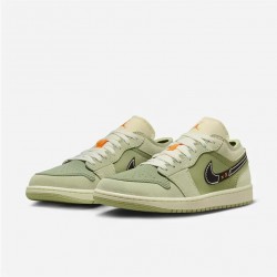 Nike Air Jordan 1 Low Men's Matcha Olive Green Low-top Sports Basketball Shoes FD6819-300