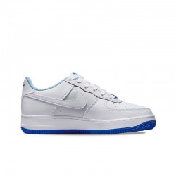 Nike Air Force 1 Women's Shoes AF1 White and Blue Low Top Casual Shoes FB1844-111