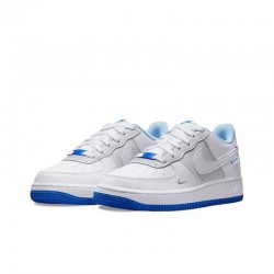 Nike Air Force 1 Women's Shoes AF1 White and Blue Low Top Casual Shoes FB1844-111